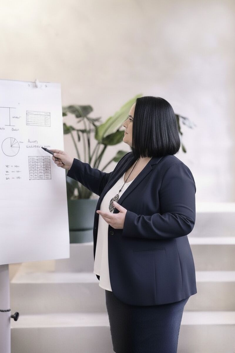 Nicole Vekonj als IHK-Dozentin bei Präsentation zu Finance-Themen